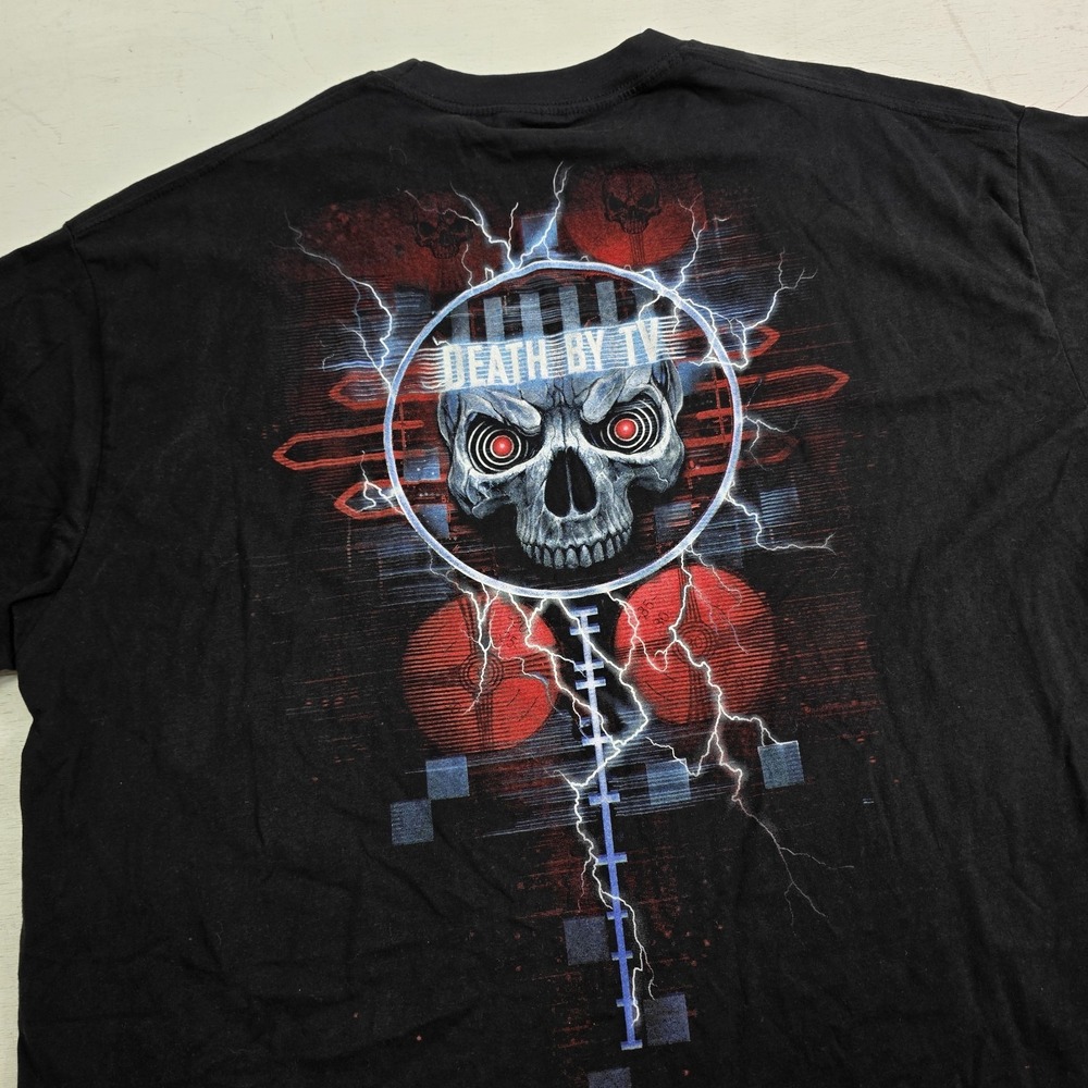 Spiral Direct "Death By TV" Graphic T Shirt Mens 4XL Skull Horror Goth New NWT - Picture 7 of 9